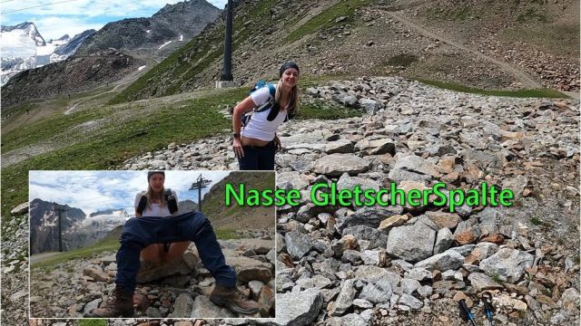 Nasse GletscherSpalte