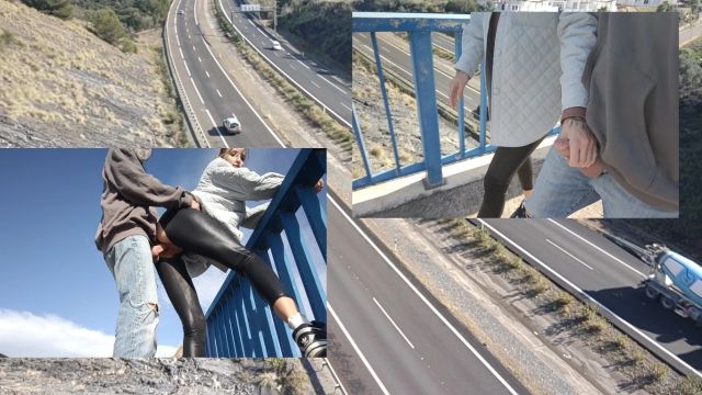 Auf der Autobahnbrücke gefickt