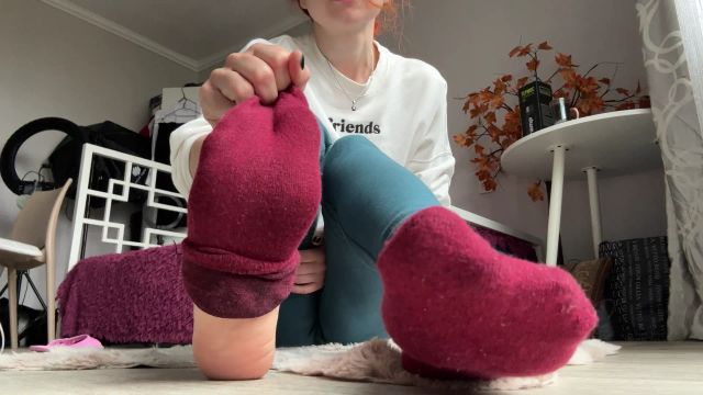 Socks tease and removing