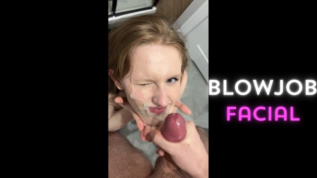 Blowjob mit Facial-Cumshot